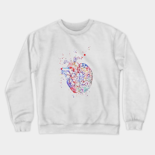 Brain and heart Crewneck Sweatshirt by RosaliArt